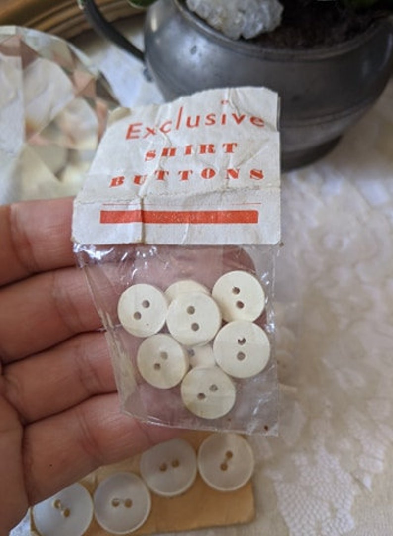 vintage white buttons mix set small white mixed lot wood plastic shell mother of pearl destash
