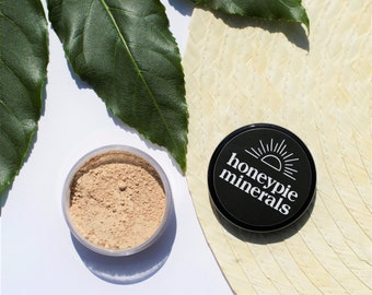 Natural Mineral Foundation - Shade: Medium - 10g sifter jar (vegan, cruelty-free makeup, loose powder) by Honeypie Minerals