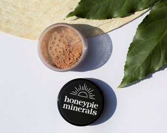 Natural Mineral Foundation - Shade: Warm Tan - 10g sifter jar (vegan, cruelty-free makeup, loose powder) by Honeypie Minerals