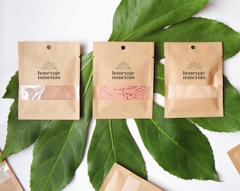 Recambios de maquillaje mineral - Cero residuos, compostables, bolsas de recambio de bolsitas biodegradables sin plástico (base de maquillaje, colorete, bronceador, sombra de ojos)