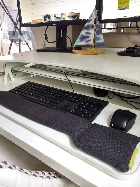 Herringbone Keyboard Wristrest Support, perfect for a stand up desk, Comfort and Support, Flaxseed filled