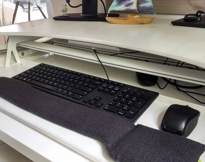 Herringbone Keyboard Wristrest Support, perfect for a stand up desk, Comfort and Support, Flaxseed filled