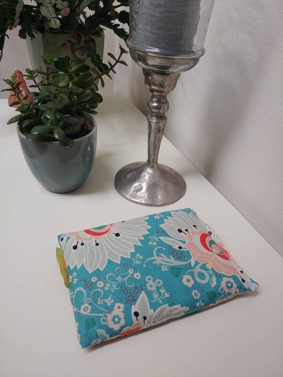 Teal Floral Relaxation Body Square, Heat or Freeze, Back Pain Relief, Natural Cold Pack, Lasting Cooling Comfort, sport injury
