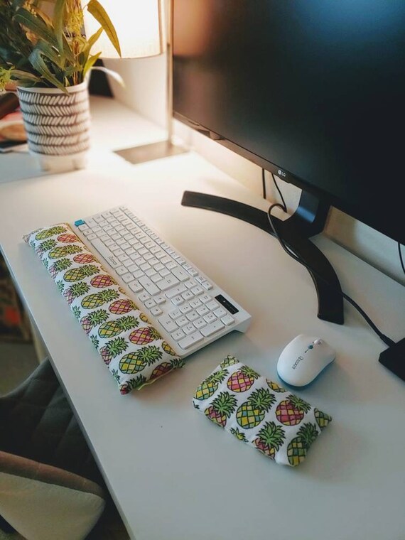 Sunny Pineapple Soft and Comfy Keyboard and mouse computer wrist rest support- All Natural