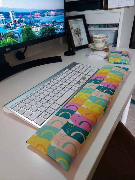 Cute Kitty Sorbet Perfection comfortable Keyboard and mouse computer wrist rest support- All Natural