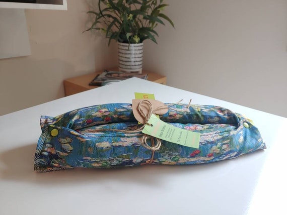 Mini Yoga Bolster- body wrap flaxseed filled heat or freeze 100% Cotton fabric - Snaps into a bolster. Perfect for on the go