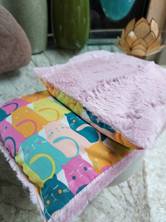 Plush pink Kitty 8 x 17 Hot or Cold Pack Heat or Freeze, Back Pain Relief, Natural Cold or Heat Pack, Lasting Cooling Comfort super soft