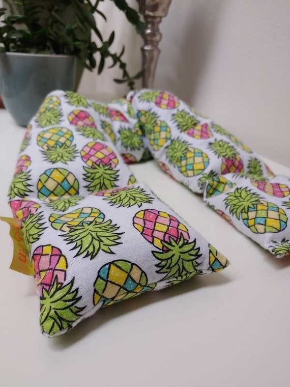 Sherbert Pineapple Spa Relaxation Neck and Body Wrap, Flaxseed Filled, Natural Heat Pad, Natural Cold Pack, Heat or Freeze