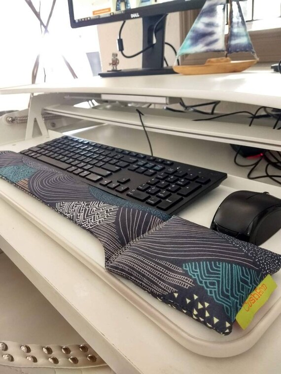 Modern Design Keyboard Wristrest Support, perfect for a stand up desk, Comfort and Support, All Natural Flaxseed Filled