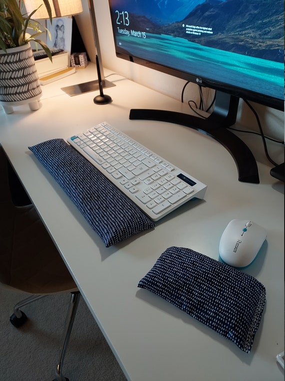 Navy Blue Modern stylish and  comfortable Keyboard and mouse computer wrist rest support- All Natural