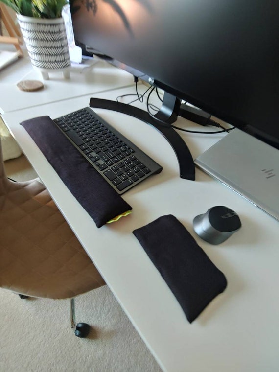 Charcoal Herringbone modern stylish and comfortable Keyboard and mouse computer wrist rest support