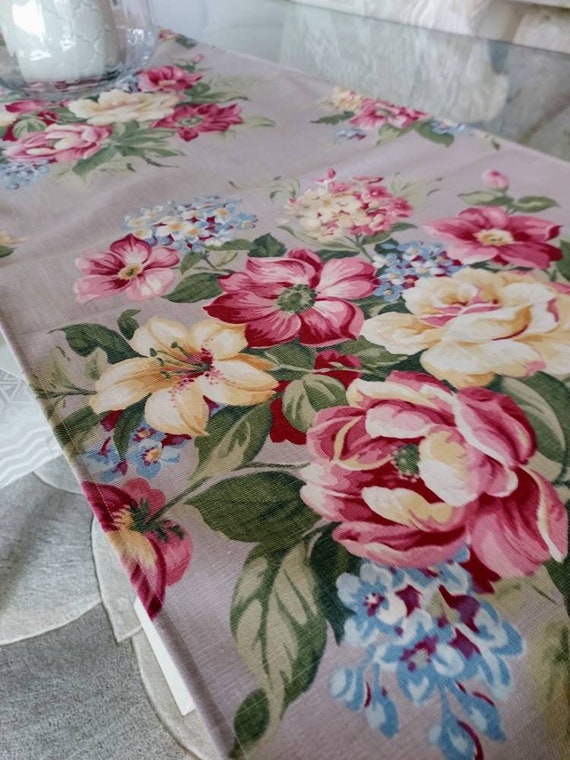 Vintage Upcycled New Table Runner 18 x 72 inches