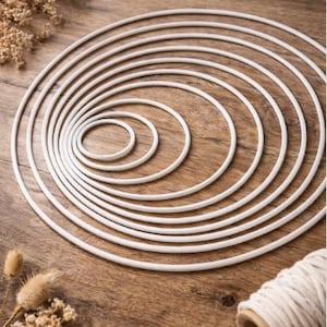 Large White Metal Macrame Hoop – 35cm 40cm 45cm 50cm 60cm 70cm Craft Ring for Dreamcatcher, Mandala, Wedding Decor & Chandelier