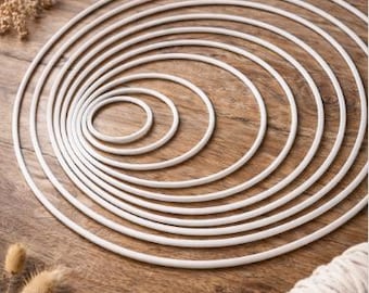Large White Metal Macrame Hoop – 35cm 40cm 45cm 50cm 60cm 70cm Craft Ring for Dreamcatcher, Mandala, Wedding Decor & Chandelier