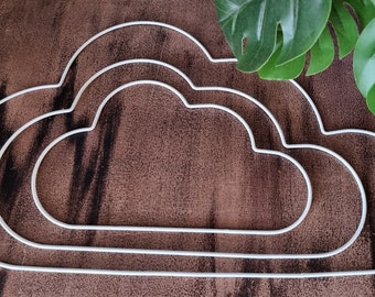 Cloud Shaped Metal Hoop – White Wire Frame for Macramé Projects & Crafts