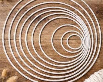 Small White Metal Macrame Hoops – 6cm to 20cm Craft Rings for Dreamcatcher, Mandala & Wall Decor