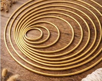 Matte Gold Metal Macrame Hoops – 20cm to 70cm Craft Rings for Dreamcatcher, Mandala, Wedding Decor & Chandelier
