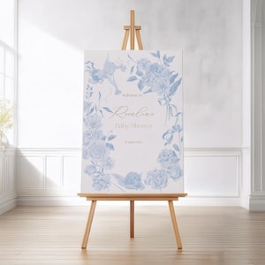 Cherub Flower GardenBaby Shower Welcome Sign | Editable | Printable Template