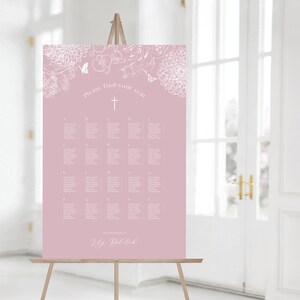 Plan de salle floral A0 semi-arche | Baptême | Baptême | Filles