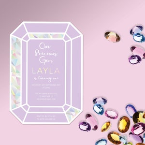 Precious Gem Birthday Invitation | Girls Birthday | Printable Invitations | First Birthday