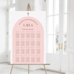 Blush et Terracotta Arch A0 Plan d'assise | Baptême | Baptême | Fille