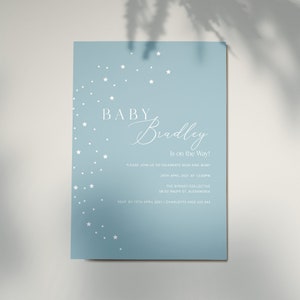 Baby Boy Stars and  Sprinkle Invitation | Baby Boy | Printable Invitations