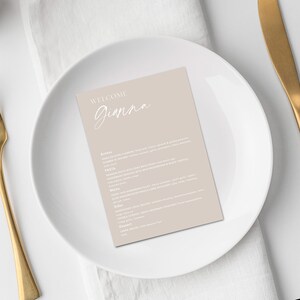 Personalised menu template  | Modern editable menu for any event