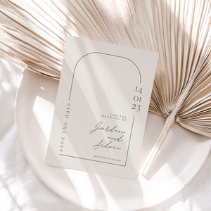 Printable and Digital Modern Arch Save the Date Cards | Edited for you