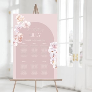 Tableau des sièges à arche florale | Baptême | Baptême | Rose