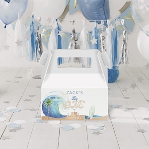 The Big One Boy Birthday Favour Box Sticker Template | Birthday Lollie Box | Boys 1st Birthday | Gable Box| Printable Label