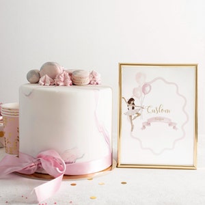 Ballerina-Geburtstags-Party-Zeichen | Personalisiertes Schild | Druckbare Vorlage