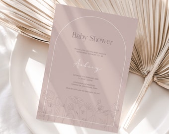 Wild Flower Baby Shower Invitation| Arch Invitations