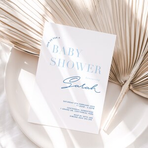 Modern Blue Baby Shower Invitation