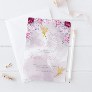 Fairy Birthday Invitation| Girls Birthday | Printable Invitations |  Secret Garden