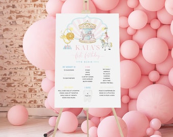 Carnival Girls Milestone| 1st Birthday Board| Birthday Party Sign | Printable template