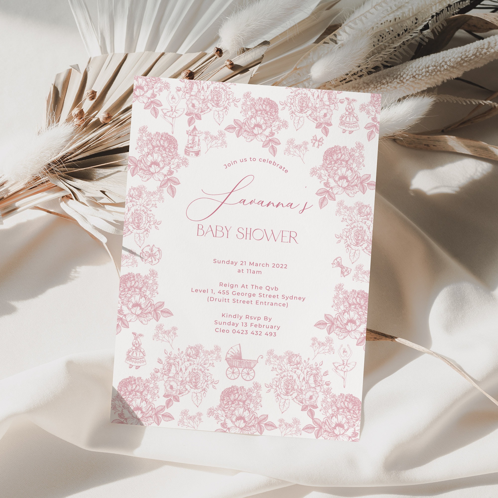 Toile De Jouy / Parisian Digital Invitation