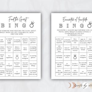 Englische & Spanische Hochzeitsspiele - Finde den Gast Bingo / Encuentra Al Invitado Bingo - SOFORT DOWNLOAD