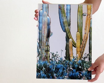 Cactus Dreaming Purple IMPRESSÃO DE FOTOGRAFIA, 12 x 16 polegadas Impressão de fotografia de cacto, Arte fotográfica de cactos, Arte botânica, Arte fotográfica em pastel, Arte de parede, Arte