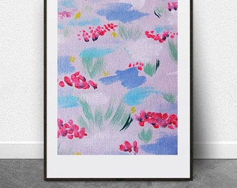 Primavera do deserto, arquivo de arte digital, pastel, rosa, roxo, floral, natureza, paisagem, paisagem do deserto, abstrato, arte floral, arte