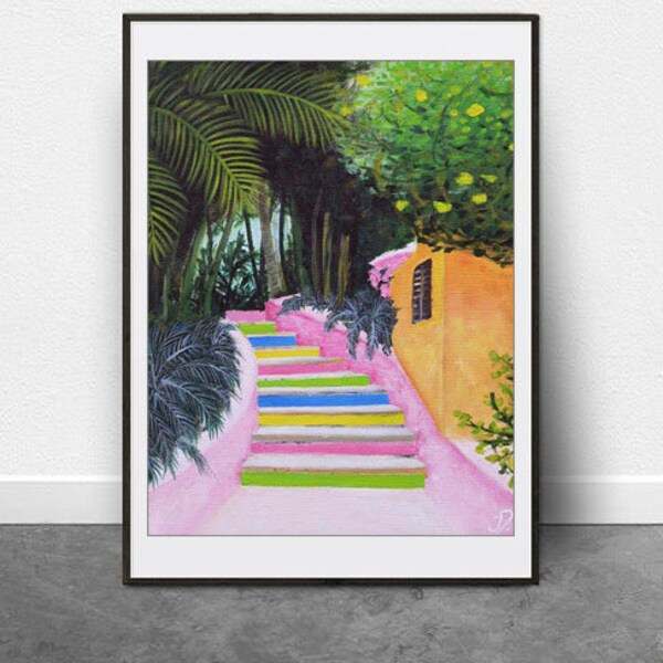 Tropical Getaway, DIGITAL ART File, Instant Downloadable Art, Tropical Print, Resort Style Art, Home Decor, Wall Art, Exotic, Art