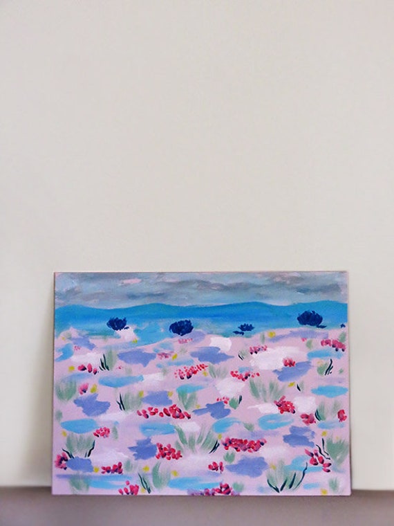 Desert Landscape, ORIGINAL ART, Canvas Painting, Acrylic Painting, Pastel, Pink, Nature, Abstract Art, Floral, Palm Springs, Landscape Art