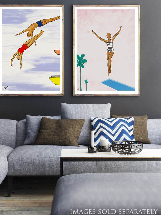 Spring Board, DIGITAL Download, Pop Art Print, Diving Print, Retro ...