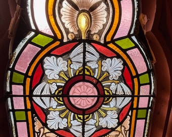 Antique Gothic Stained Glass Church Window