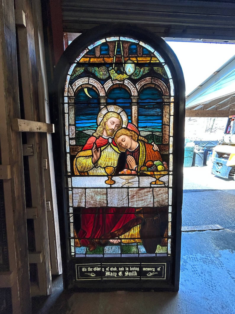 Antique Stained Glass Church Window From A Closed Church Etsy