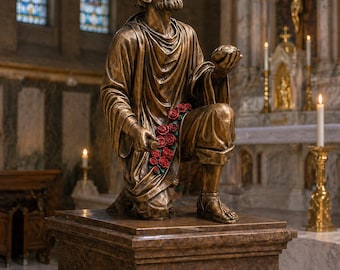 Bronze 48" Juan Diego Church Religious Statue - TF528