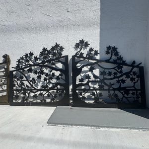 Beautiful Powder Coated Steel Leaf Driveway Gates