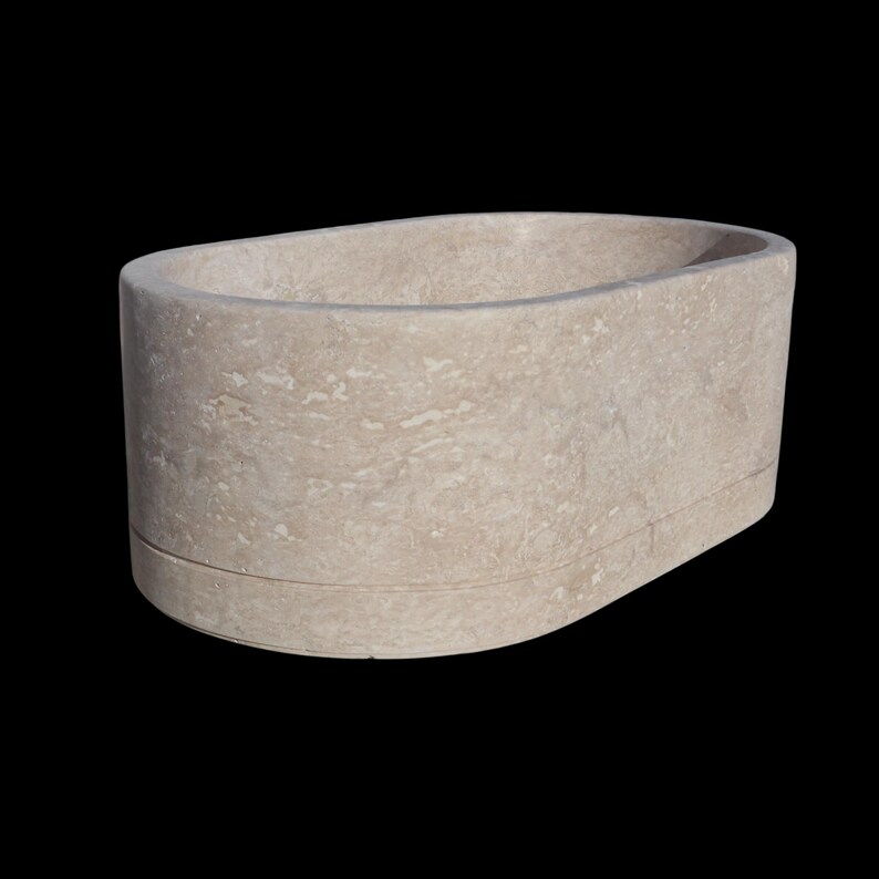 Carved Travertine Designer Bathtub - TF74 画像 6