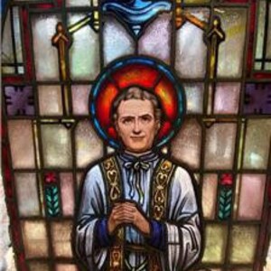 Antique Saint John Vianney Stained Glass Church Window CCM114 image 3