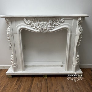 Hand Carved  Marble French Style  Fireplace Mantel