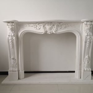 Marble Carved French Style Fireplace Mantel -JX17